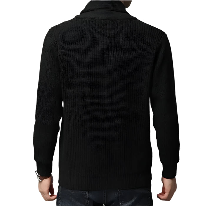 Cardigan Tricot Masculino Luzzano LN385 quente, com lã premium e design clássico, perfeito para visuais casuais ou formais com sofisticação.