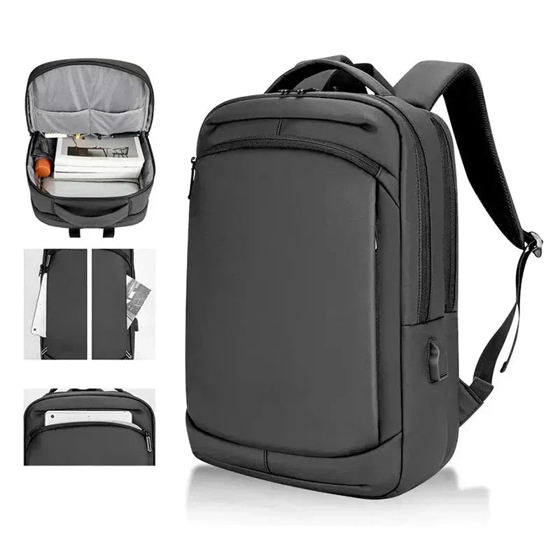 Mochila Executiva Luzzano LN419 moderna, com USB e tecido impermeável, para notebook 15,6", perfeita para trabalho ou viagens com estilo.