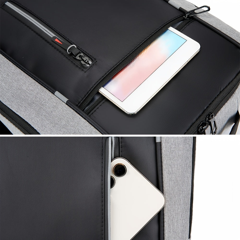 Mochila Executiva Luzzano LN420 minimalista, com porta USB e poliéster impermeável, perfeita para laptop no trabalho ou estudos com conforto.