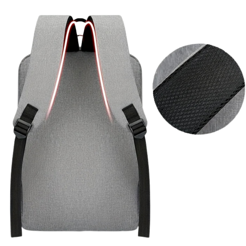 Mochila Executiva Luzzano LN420 minimalista, com porta USB e poliéster impermeável, perfeita para laptop no trabalho ou estudos com conforto.