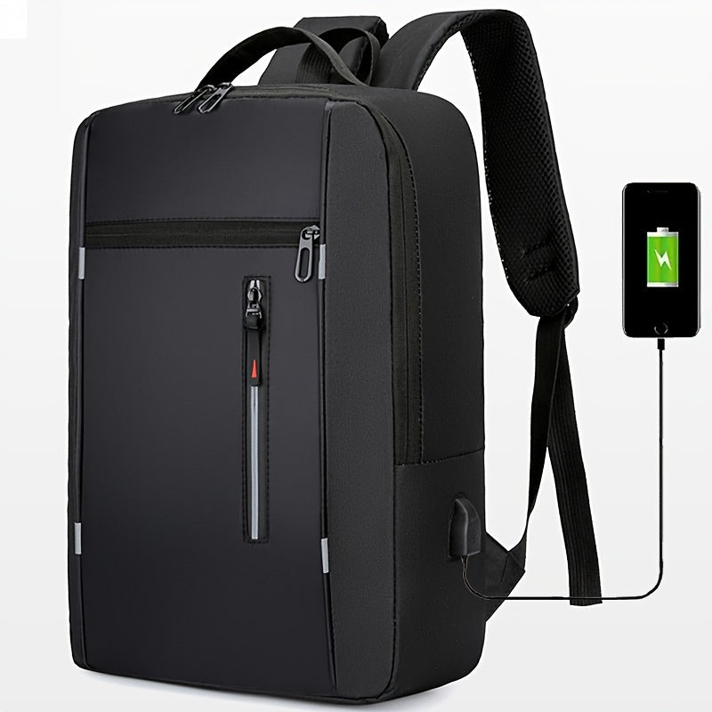 Mochila Executiva Luzzano LN420 minimalista, com porta USB e poliéster impermeável, perfeita para laptop no trabalho ou estudos com conforto.