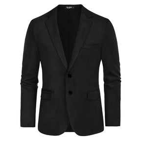 Blazer Masculino em Camurça Luzzano LN029, confeccionado em camurça premium, com fecho de dois botões, lapelas notch e modelagem sofisticada para um visual elegante.