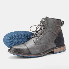 Bota Masculina em Couro Luzzano LN156, couro premium, solado emborrachado, interior acolchoado e design moderno para resistência e conforto.