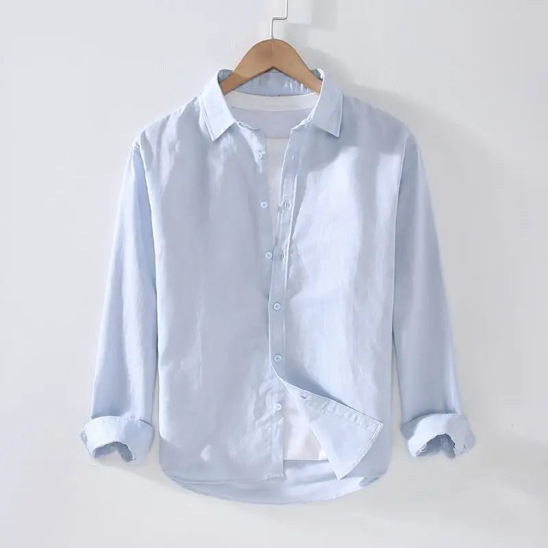 Camisa de Linho Masculina Luzzano LN005, feita com linho premium, modelagem clássica e acabamento durável, ideal para um visual elegante e sofisticado.