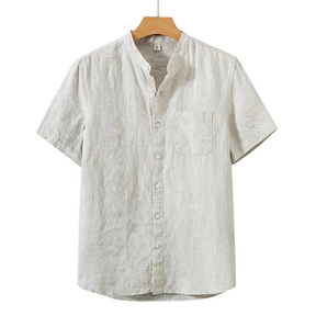 Camisa de Linho Masculina Luzzano LN003, feita em linho nobre, com caimento impecável e acabamento refinado, perfeita para um visual sofisticado.