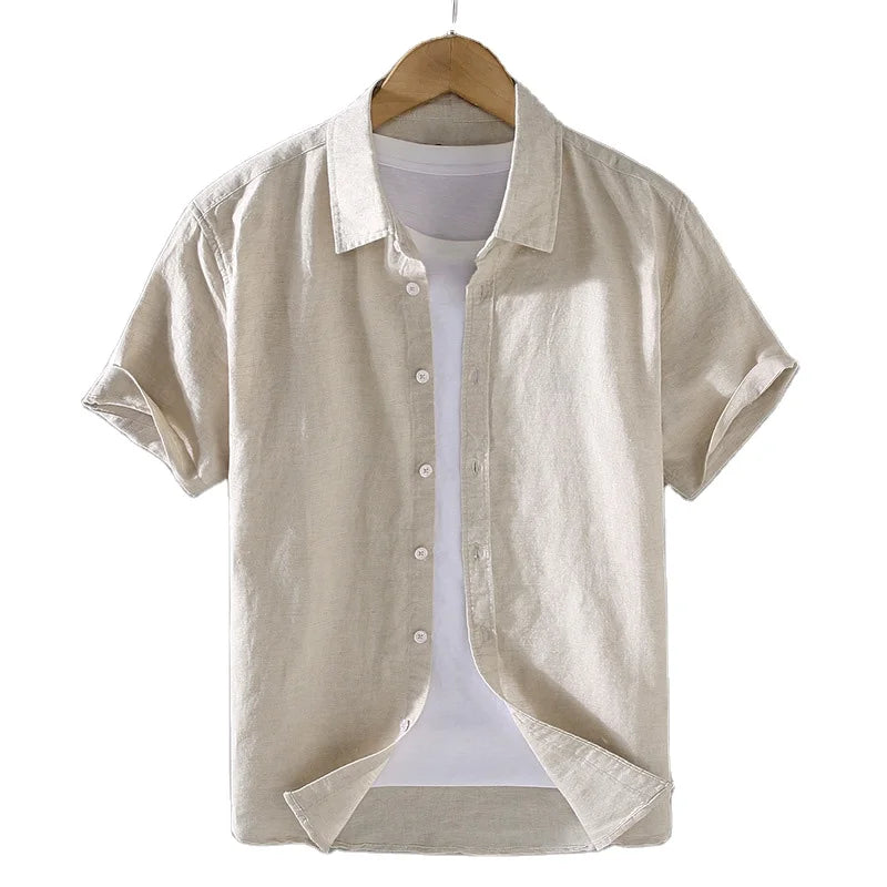 Camisa de Linho Masculina Luzzano LN004, feita com linho nobre, caimento impecável e acabamento sofisticado, perfeita para eventos sociais.