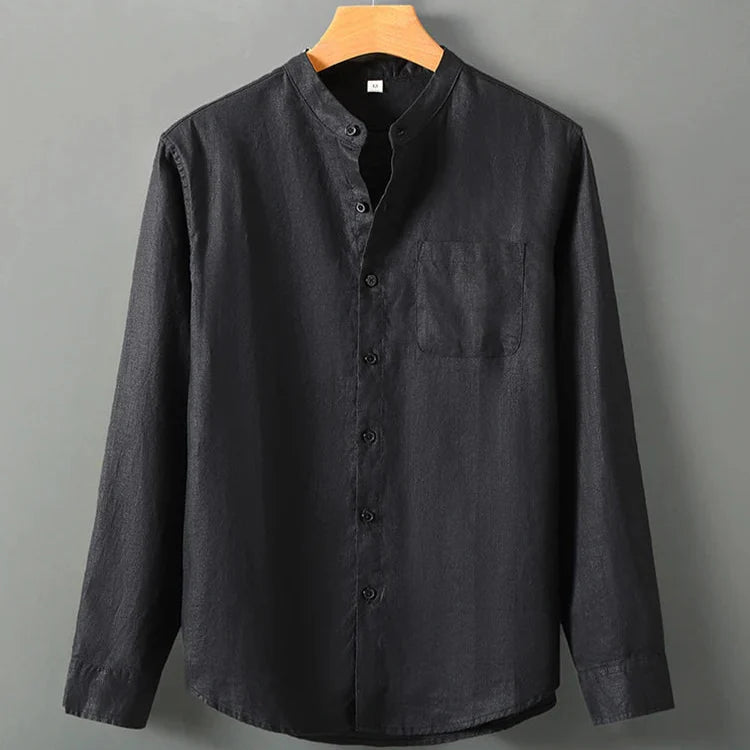 Camisa de Linho Masculina Luzzano LN001, feita em linho nobre, com caimento impecável e acabamento refinado, perfeita para visuais elegantes e sofisticados.