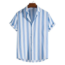 Camisa Listrada Masculina Luzzano LN392, tecido leve e respirável, modelagem confortável, estampa clássica e design sofisticado para um visual elegante.