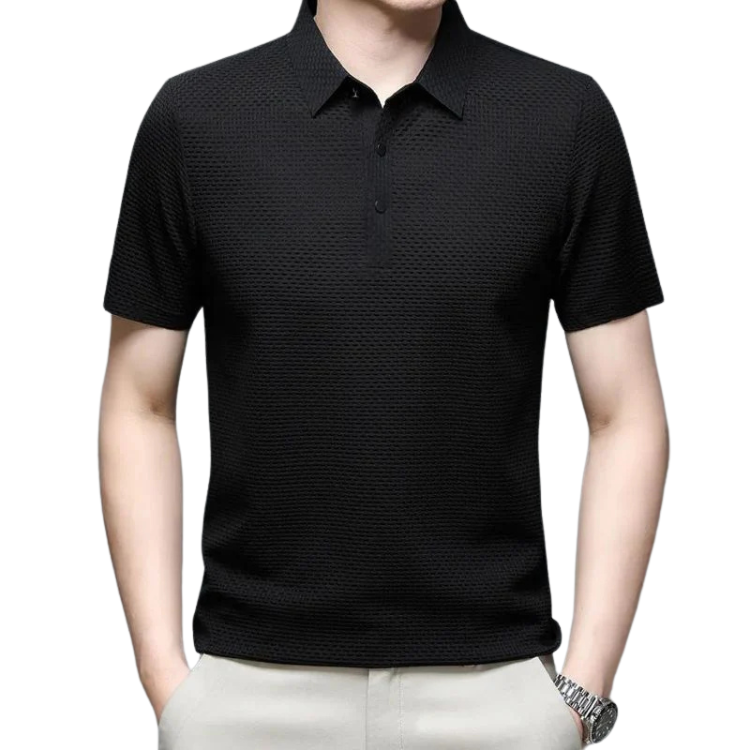 Camisa Polo Masculina Premium Luzzano LN024, confeccionada em tecido leve e respirável, com modelagem refinada e lapela estruturada para um visual sofisticado.