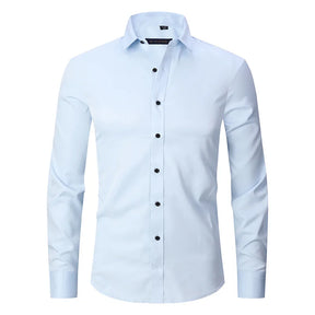 Camisa Social de Algodão Masculina Luzzano LN142, modelagem slim fit, tecido respirável, gola clássica e detalhes sofisticados para um visual impecável.