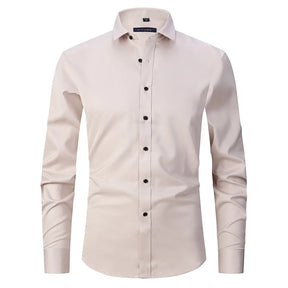 Camisa Social de Algodão Masculina Luzzano LN142, modelagem slim fit, tecido respirável, gola clássica e detalhes sofisticados para um visual impecável.