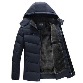 Jaqueta Masculina Inverno Luzzano LN089 acolchoada, com capuz removível e revestimento térmico para temperaturas de até -15ºC.