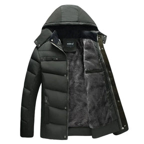 Jaqueta Masculina Inverno Luzzano LN089 acolchoada, com capuz removível e revestimento térmico para temperaturas de até -15ºC.