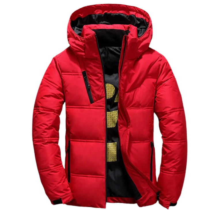 Jaqueta Masculina Puffer Luzzano LN161, confeccionada em poliéster resistente, com forro acolchoado, enchimento em algodão e fechamento em zíper para máximo conforto.