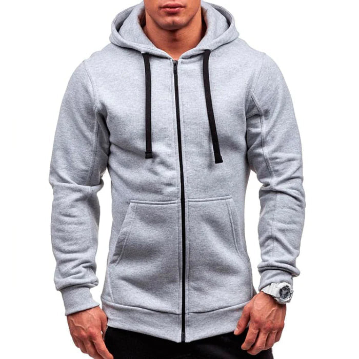 Jaqueta Moletom Masculina Luzzano LN092 com capuz ajustável, tecido macio e fechamento por zíper para um visual casual e funcional.