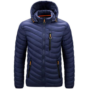 Jaqueta Puffer Masculina Luzzano LN090 com isolamento térmico em plumas, gola alta e fechamento em zíper para temperaturas de até -10ºC.