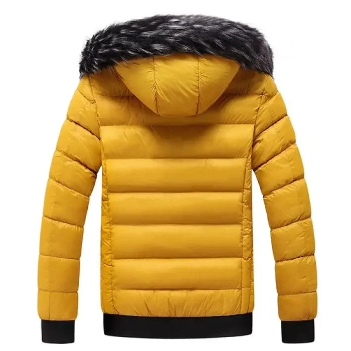 Jaqueta Puffer Masculina Luzzano LN112 com capuz forrado, design acolchoado e fechamento em zíper, ideal para enfrentar os dias frios com estilo.