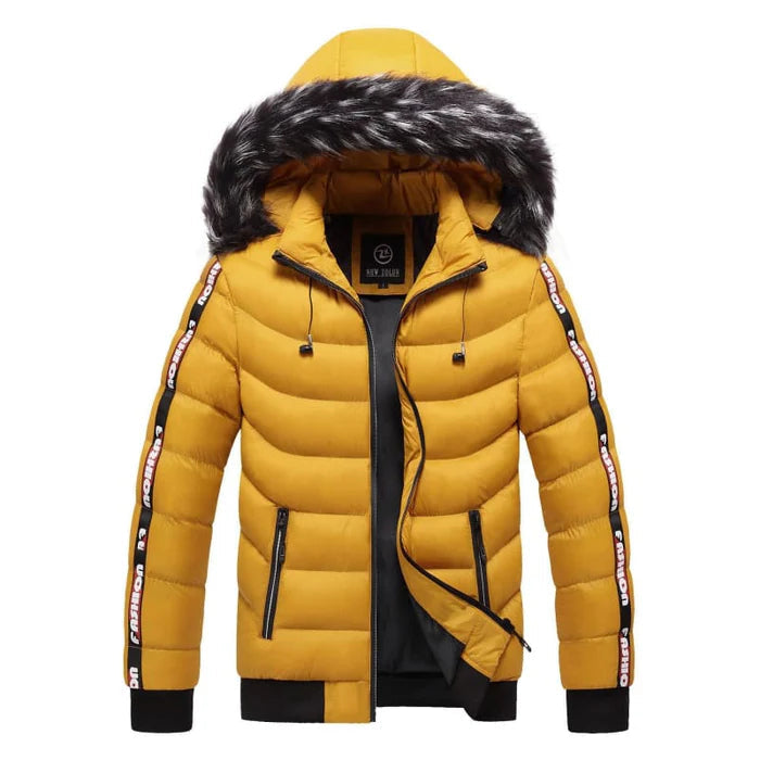 Jaqueta Puffer Masculina Luzzano LN112 com capuz forrado, design acolchoado e fechamento em zíper, ideal para enfrentar os dias frios com estilo.