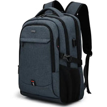 Mochila Executiva Luzzano LN084 com espaço para notebook 17", material impermeável, alças acolchoadas e porta USB integrada.