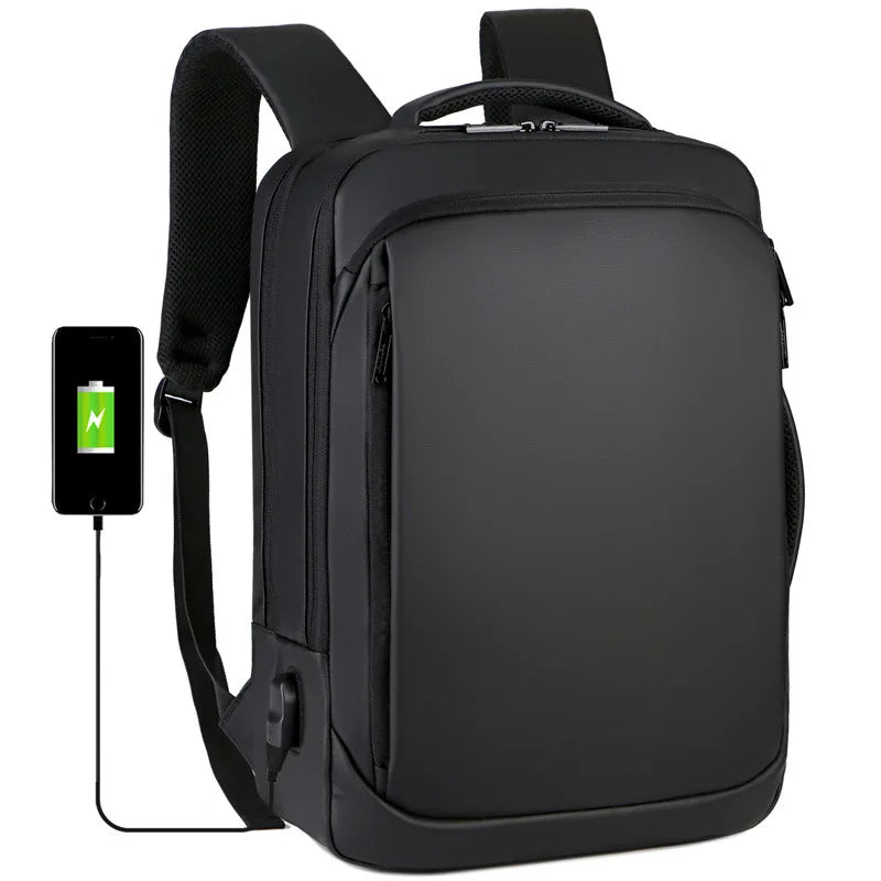 Mochila Executiva Luzzano LN086 com espaço para notebook 15", material impermeável, alças acolchoadas e porta USB para mais praticidade.