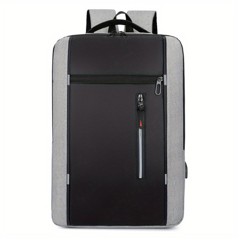 Mochila Executiva Luzzano LN420 minimalista, com porta USB e poliéster impermeável, perfeita para laptop no trabalho ou estudos com conforto.