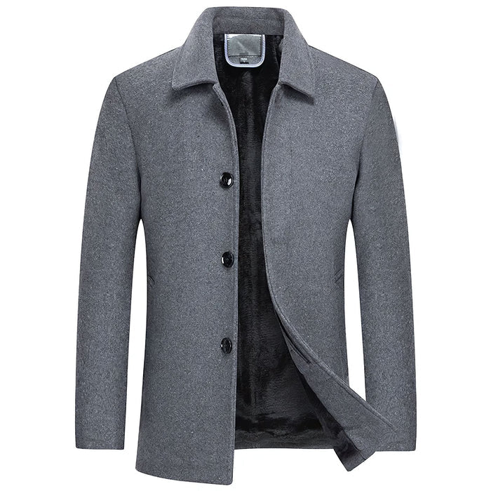 Sobretudo Masculino Curto de Lã LN205, com Lã SoftFleece®, ajuste europeu e proteção térmica para o inverno.