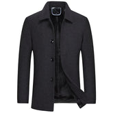 Sobretudo Masculino Curto de Lã LN205, com Lã SoftFleece®, ajuste europeu e proteção térmica para o inverno.