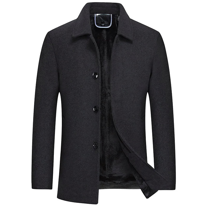 Sobretudo Masculino Curto de Lã LN205, com Lã SoftFleece®, ajuste europeu e proteção térmica para o inverno.