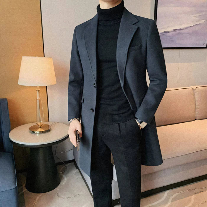 Sobretudo Masculino Luzzano LN204, em lã de alta qualidade, ideal para climas frios e ocasiões elegantes.