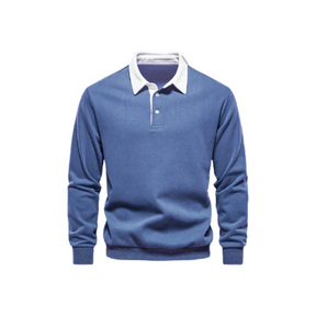 Suéter Masculino Gola Polo Luzzano LN021, confeccionado em tecido premium, com gola polo clássica, modelagem confortável e acabamento sofisticado.