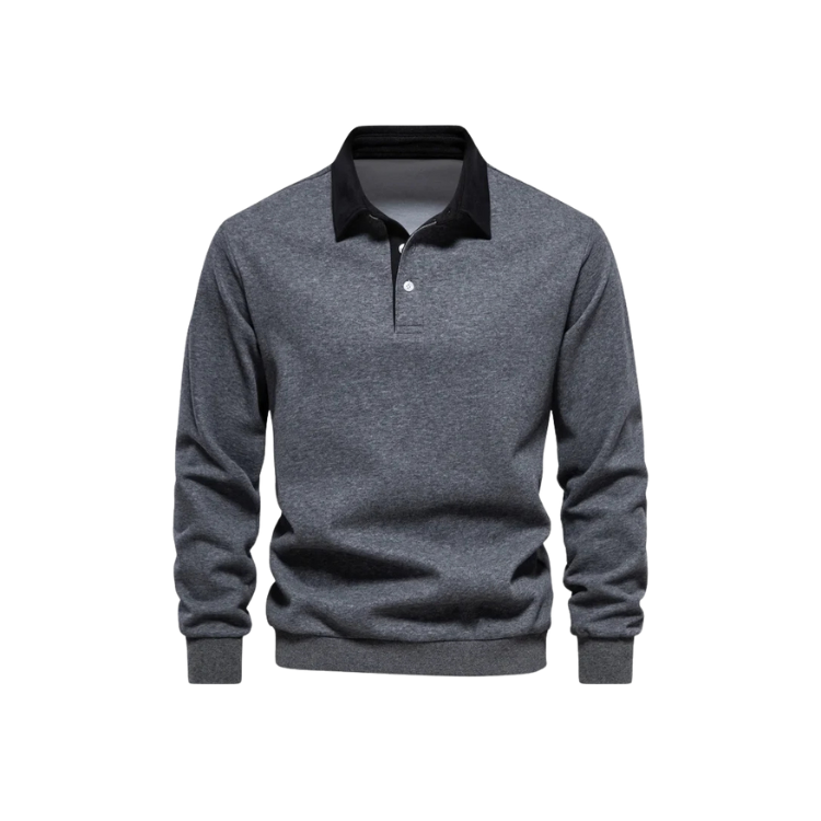 Suéter Masculino Gola Polo Luzzano LN021, confeccionado em tecido premium, com gola polo clássica, modelagem confortável e acabamento sofisticado.