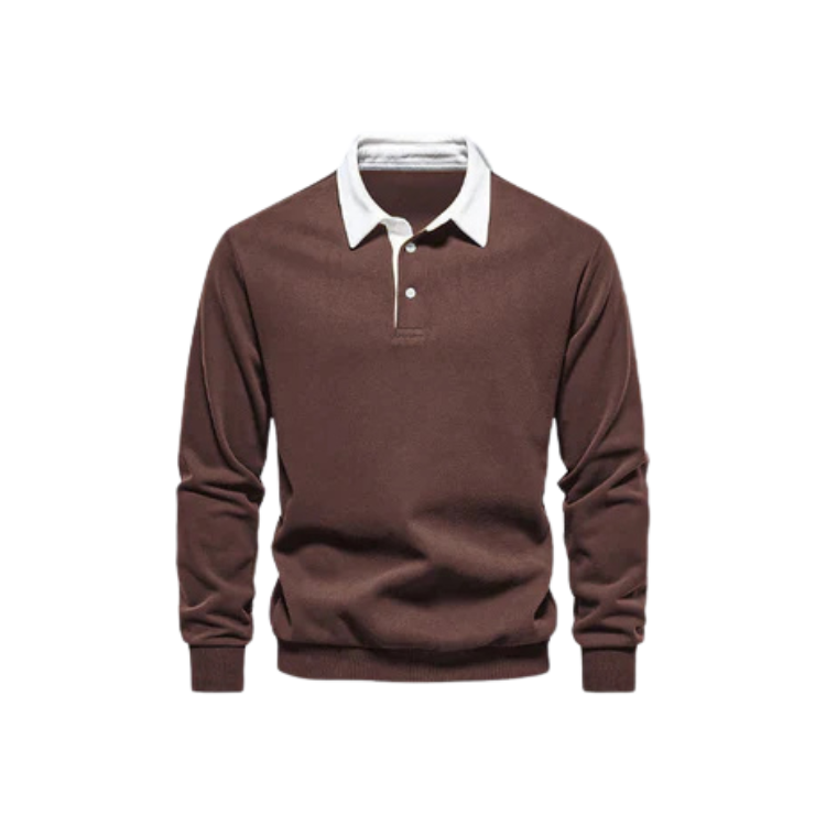 Suéter Masculino Gola Polo Luzzano LN021, confeccionado em tecido premium, com gola polo clássica, modelagem confortável e acabamento sofisticado.