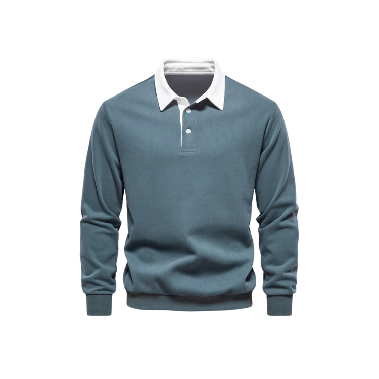 Suéter Masculino Gola Polo Luzzano LN021, confeccionado em tecido premium, com gola polo clássica, modelagem confortável e acabamento sofisticado.