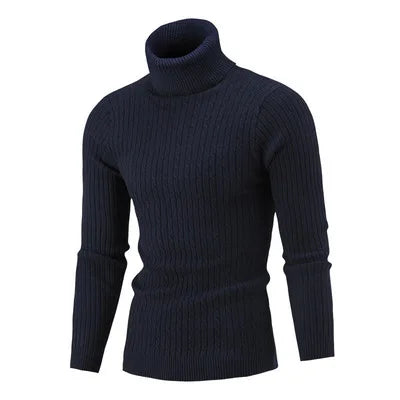 Suéter Masculino Pullover Luzzano LN177 em lã premium, gola alta e modelagem slim fit. Proteção e estilo para todas as ocasiões.