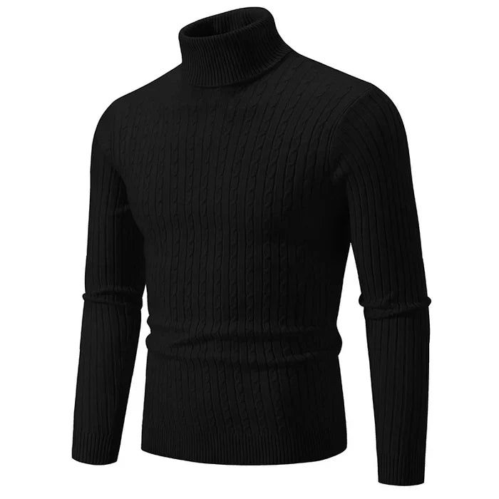 Suéter Masculino Pullover Luzzano LN177 em lã premium, gola alta e modelagem slim fit. Proteção e estilo para todas as ocasiões.