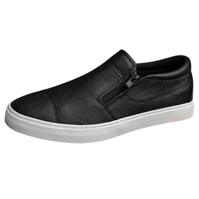 Tênis Slip On Luzzano LN329 masculino, casual elegante, com couro premium e zíper, perfeito para visuais sofisticados com conforto.